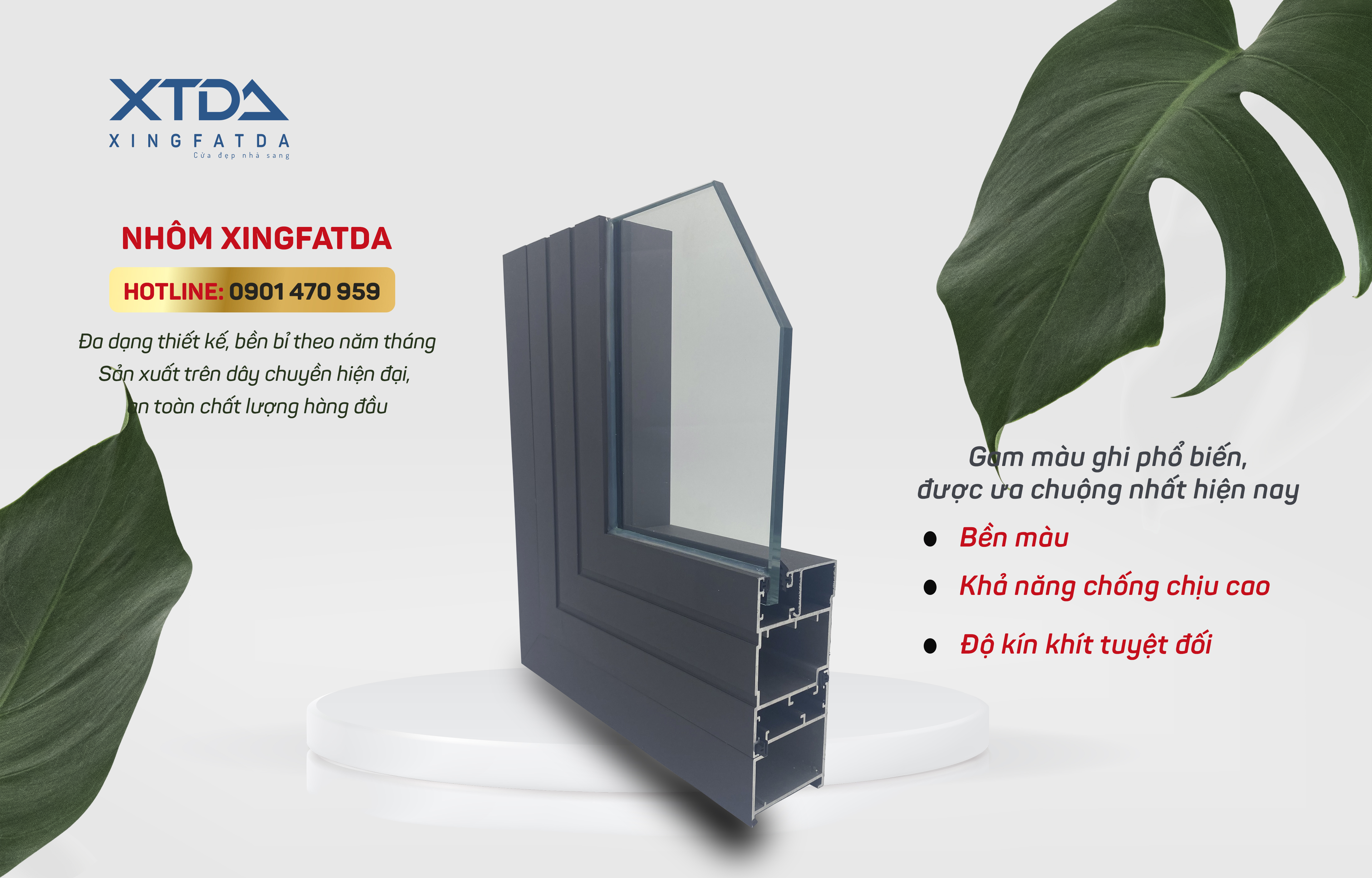 CỬA NHÔM XTDA XÁM GHI - GAM MÀU PHỔ BIẾN NHẤT HIỆN NAY